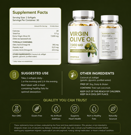 Nova Fuel Virgin Olive Oil — 7,000 MG | 30 Softgels